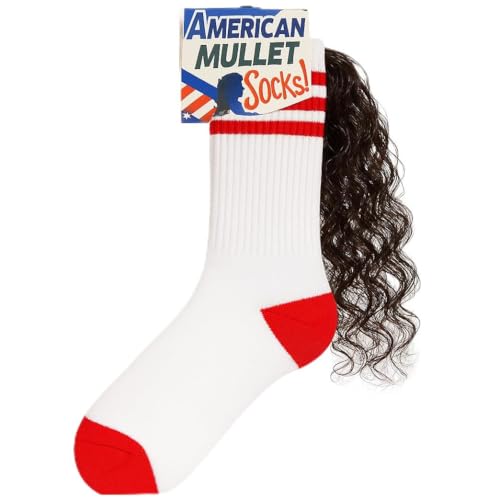 American Mullet Socks Funny Mullet Gags Novelty Rockabilly Funny Socks for Men...