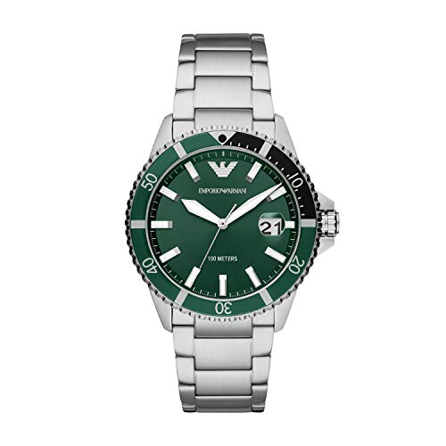 [Emporio Armani] 腕時計 DIVER AR11338 メンズ シルバー 正規輸入品