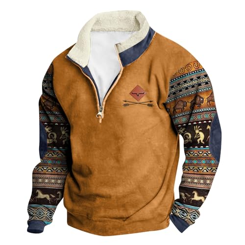 Generic - Pantalon d'hiver complet avec col montant avec fermeture éclair lâche par un huitième Imprimer Sweats à capuche, 5-orange, S