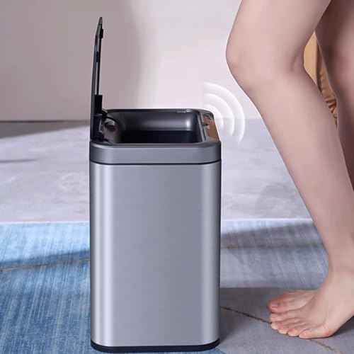 Cubo de basura inteligente de acero inoxidable con sensor automático para hogar 4