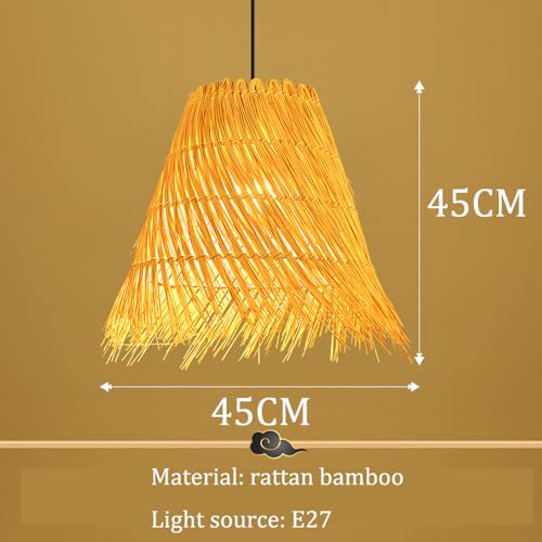 Lustre vintage en bambou pour éliminer l'éclairage agressif de la salle à manger