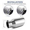 AUTOSAVER88 4 Inch Inlet Exhaust Tip, 4" Inlet 6" Outlet 12" Overall Length Chrome-Plated Stainless Steel Exhaust Tail Tip for 4" Outside Diameter Tailpipe, Rolled Edge Angle Cut, Bolt On, Universal