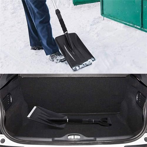 Pelle à neige portable en aluminium robuste pour hiver noir - 4