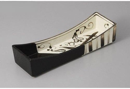 Set of 3, Oribe Tsuta Black Oribe Elongated Appetizer Plate, 10.2 x 3.1 x 2.2 inches (26 x 8 x 5.5 cm), Japanese Tableware, Restaurants, Commercial Utensils, Tableware, Tableware