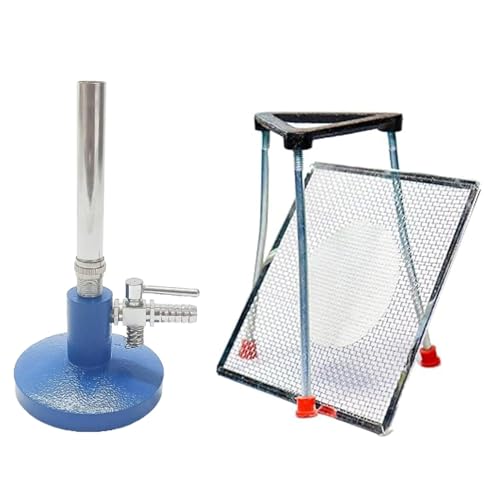 Laboratory Bunsen Burner with Stopcock, Brass Pipe, Tripod S...