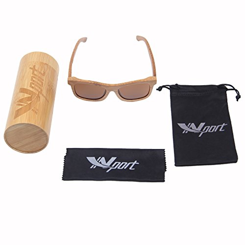 Ynport Bambus-Sonnenbrille für Herren/Damen, klassisches Design, mit Holz beschichtet, Vintage-Stil, Floating Eyewear