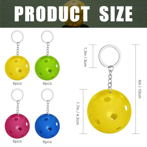 Porte-clés Pickleball lot de 24 pour accessoires de sac de sport - 2