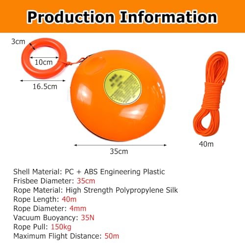 Frisbee de sauvetage robuste charge 150kg anneau caoutchouc 10cm - 8