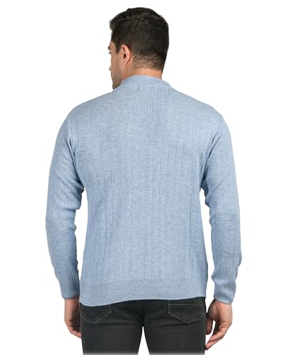Image of Men Woolen Round Neck Solid Striped Design Pullover Heavy Rainbow Fabric Winter Wear Pure Wool Cardigan for Men Fully Warm Pullover Free Sizes