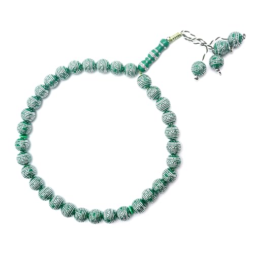 Sibha 13 mm vert Meandros, votre compagnon de prière et sérénité