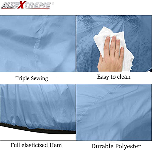Image of Allextreme HCP5001 Car Body Cover Compatible with Hyundai Creta Custom Fit Dustproof UV Heat Resistant Indoor Outdoor Body Protection (Blue with Mirror)