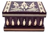 Kalotart Handmade Wooden 6' Puzzle Jewelry Box from One of a Kind Magic Case with Hidden Key & Removable Compartments. Stunning, Beautiful Gift. Like Those Prized by European Royalty (Purple)