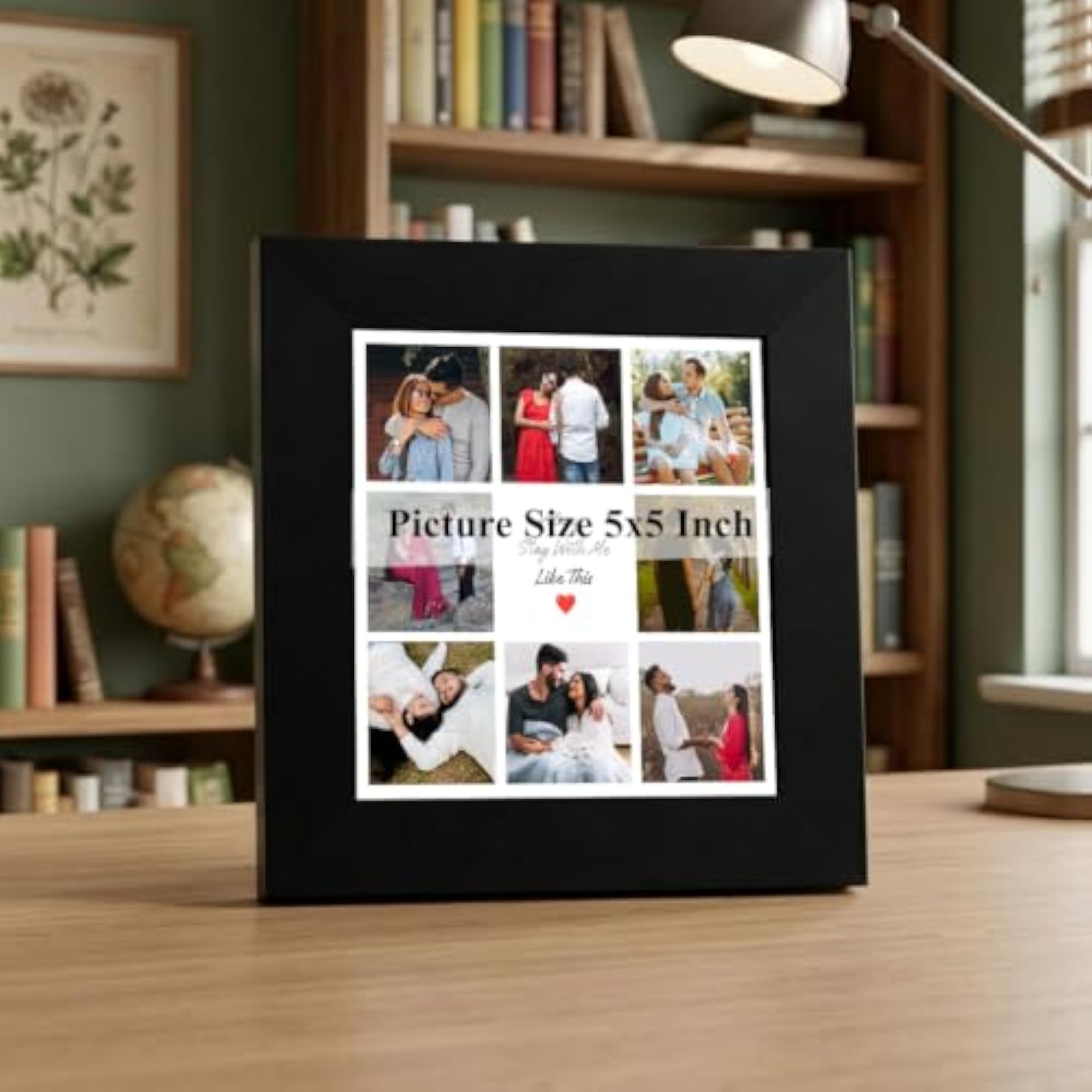 Customised 5x5 Inch Collage Photo Frame with Custom Message