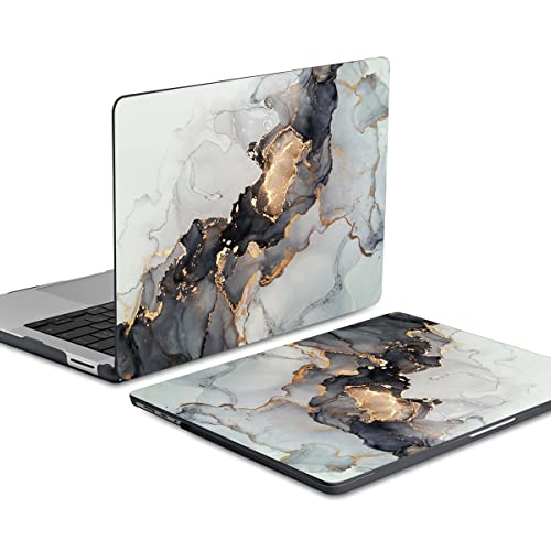 Batianda Case For 13.5" Microsoft Surface Laptop 5 4/3 With Metal Palm Rest Model 1951, Designed Protective Plastic Hardshell & Keyboard Cover & Screen Protector, Golden Fluid #TOP5