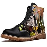 Diese Canvas-Stiefel mit bequemer und weicher, durchlässiger Baumwoll-Einlegesohle für Polsterung, nie müde werden, auch wenn Sie stundenlang laufen; rutschfeste, dicke Gummisohle lässt Sie sich sicher fühlen, egal ob beim Gehen oder Laufen.