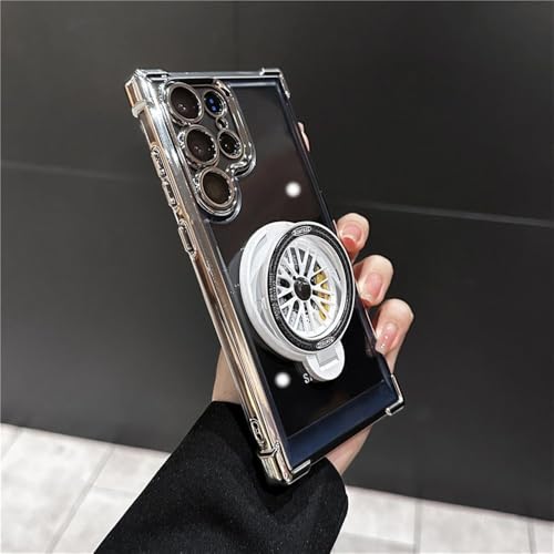 Étui magnétique pour Samsung Galaxy S24 Ultra antichoc avec coins airbags et induction transparente