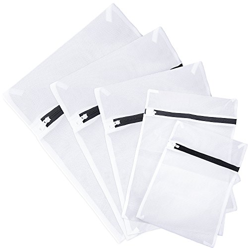 iRainy Set of 5 Mesh laundry Bags -Super Premium Quality Bra lingerie Protection Washing Drying Bag with Rust Proof Flow Zipper