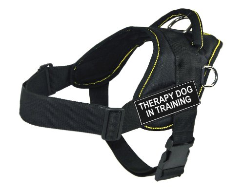 Harnais DT Fun Works noir et jaune pour chien en formation taille S 55-68 cm