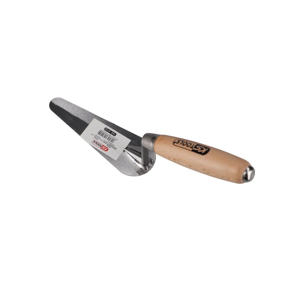 KS Tools 144.0132 - Cazzuola triangolare, con impugnatura in legno, 140 mm
