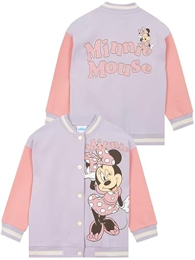 Disney Minnie Mouse Chaqueta Niña, Chaqueta Bomber Minnie, Chaquetas Para Niña Algodón, Morado 3-4 años | Ya disponible en tu tienda friki favorita! En mundofriki.es!
