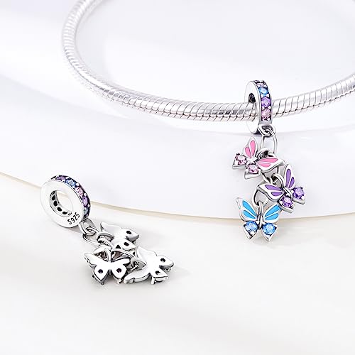 Parmuz Charms for Bracelets 925 Sterling Silver Butterfly summer travel Ocean Lucky charm beads Pendant Jewelry for Woman Mom3