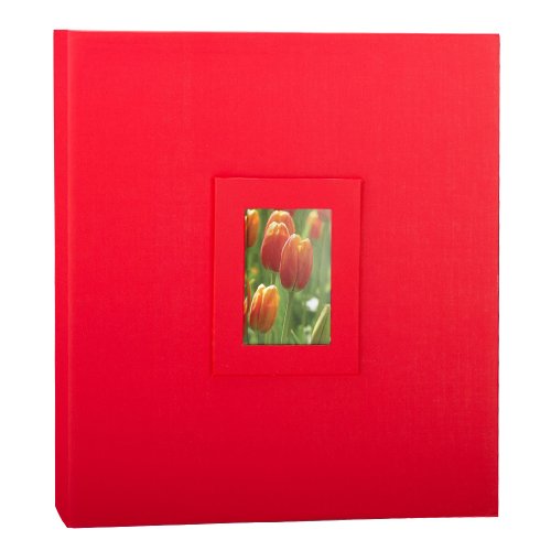 8X11 Magnetic Photo Album With Window Frame Cover, Red