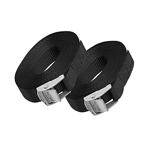 Voarge 2 Pack Ratchet Tie Down Straps, 3m x 25mm Adjustable Retaining Tensioning Belts, Heavy Duty Lashing Straps, for Motorcycle, Cargo, Trucks, Trailer, Luggage