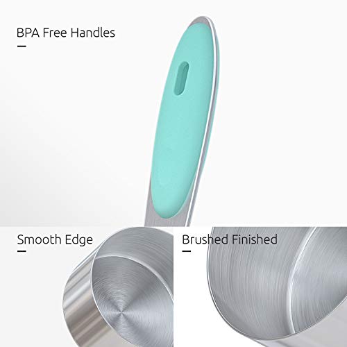 Image of U-Taste Measuring Cups Spoons Set, 18 /8 Stainless Steel, 10Pcs, Aqua Sky