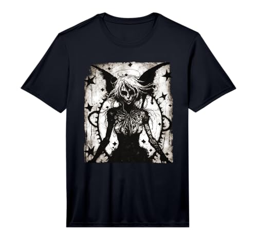 Mens Goth Fairy Witch Fairycore Horror Occult Dark Art Aesthetic Performance T-Shirt