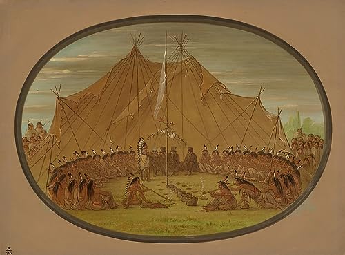 Toile Une fête des chiens Sioux George Catlin grand format pour habiller un mur vide