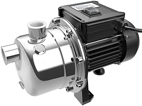 Lanchez 1/2 HP Shallow Well Pump，Garden Pump, Jet Pump Portable Stainless Steel Water Transfer Draining Irrigation Pump for Water Removal, Lawn Fountain Pump 960 GPH 125 Feet Height