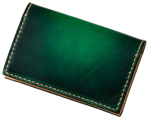 [paikaji leather南風] 牛革 名刺入れ グリーン 名刺約20枚収納
