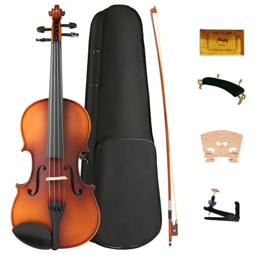 MOSEN 4/4 Full Size Solid Wood Violin, Violin Set for