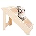 KUAFU Universal Foldable Pet Stair 4 Step Design Dog Ladder w/Support Frame for High Bed Sofa SUV car Indoor Outdoor Non-Slip Beige PP Plastic