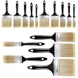 CHUENHEI 15 Stück Pinselset Malerpinsel Set, 5 Größen Flachpinsel mit Kunststoffgriff,...