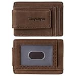 Toughergun Slim Minimalist Wallet for Men with Magnetic Money Clip Leather Wallet, Credit Card Holder RFID Blocking Front Pocket Holds Cash and Cards