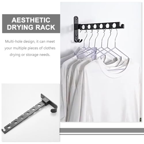 Barra para secado de ropa sin perforaciones tendedero plegable de pared 5