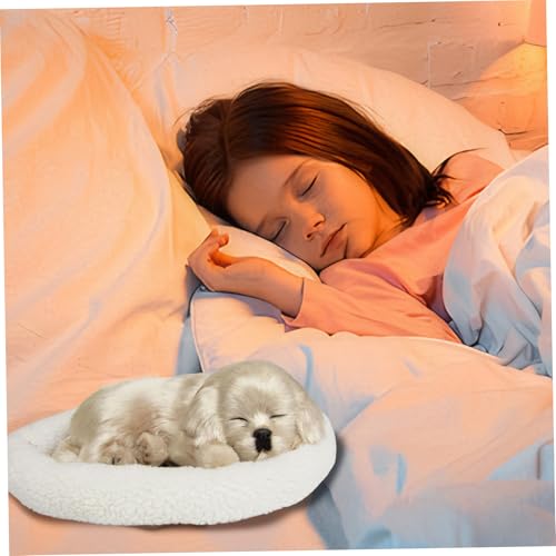 Peluche douce chiot réaliste interactif beige respirant à piles - 2