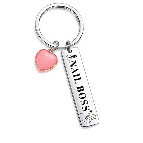 ZNOSVEI Nail Boss Thank You Keychain Manicurist Graduation Keychain Manicurist Artist Jewelry, Nail Boss Thank You Keychain, Default