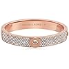 Michael Kors Rose Gold Tone Pave Fulton Hinge Bangle Bracelet