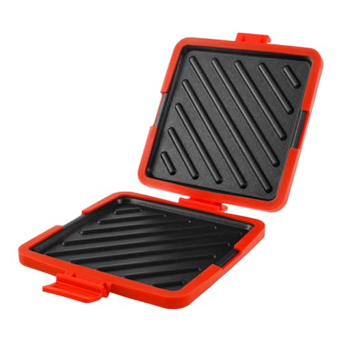 Deuson Sandwichera para microondas con correas de silicona ajustables, inalámbrica, placa antiadherente, tecnología Heatwave, tostadora para cocinar delicioso (podredumbre)