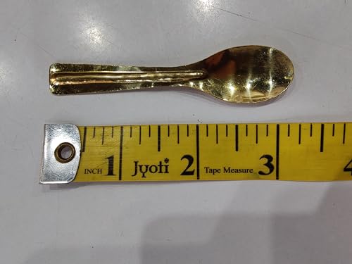 Image of 3.5 cm Laddu Gopal ji Thakur Ji Krishna Brass Pooja Thali Set /Bhog Bartan /Prasad Bartan Small Utensils Set of 5 Pcs (Thali Size 7 dimater) (0-3 Size)