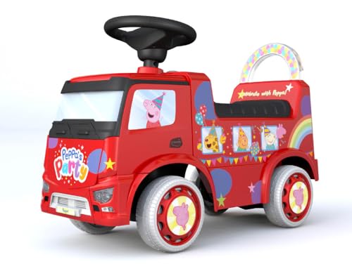 Image of Best Ride On Cars Peppa Pig Party Bus Toddler Foot to Floor Push Car