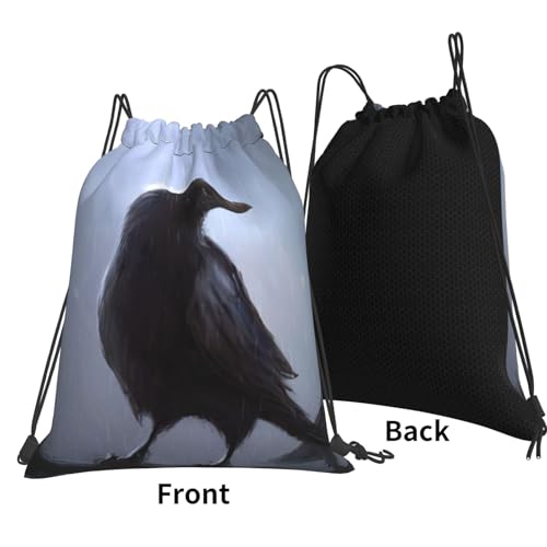 Sac à dos avec cordon de serrage grand format et imprimé Ravens - 3