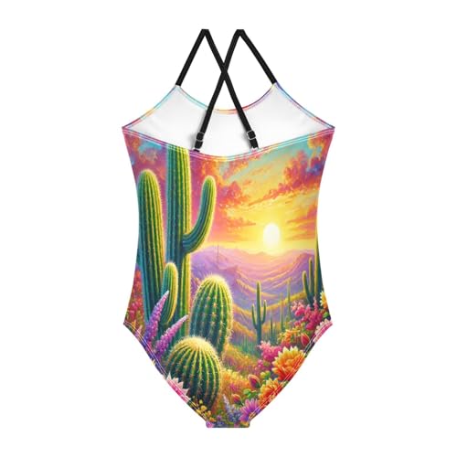Cactus Desert Sunset Swimsuit for Girls Bathing Suit One Piece Swimsuits Summer Beach Swimwear2