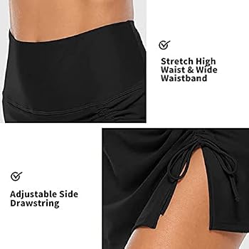 Jupe De Bain Femme RPAEOY - Taille Haute Avec Short Intégré - Serrage Réglable - Polyester