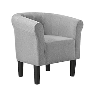 Kuipstoel Ariel schelpen fauteuil stof 70x70x58 cm grijs