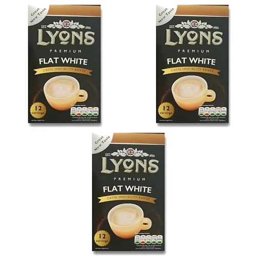 Premium Instant Coffee Sachets Individually Wrapped Gluten-Free Vegetarian Coffee Bag with Mug (3X 12Sachets, Flat White)