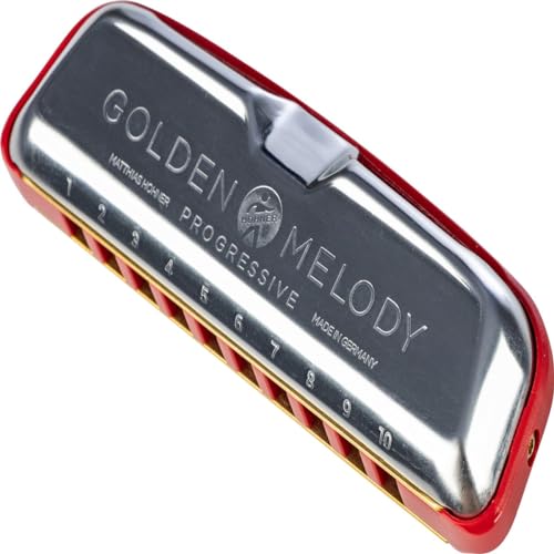 Hohner Golden Melody Progressive Harmonica, Key of G (M544BX-G) - Les Beatles, Paul McCartney, John Lennon, RIngo Starr, George Harrison Hohner Golden Melody Progressive Harmonica, Key of G (M544BX-G) – Image 3
