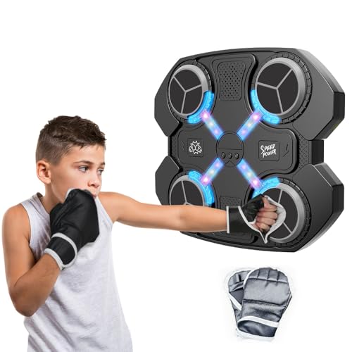 PLLYPE Music Boxing Machine Bluetooth, Music Box Machine, Macchina Intelligente LED per Boxe, Macchina Elettronica Boxe Musicale,Smart Music attrezzature per allenamento boxe per Bambini, Adulti